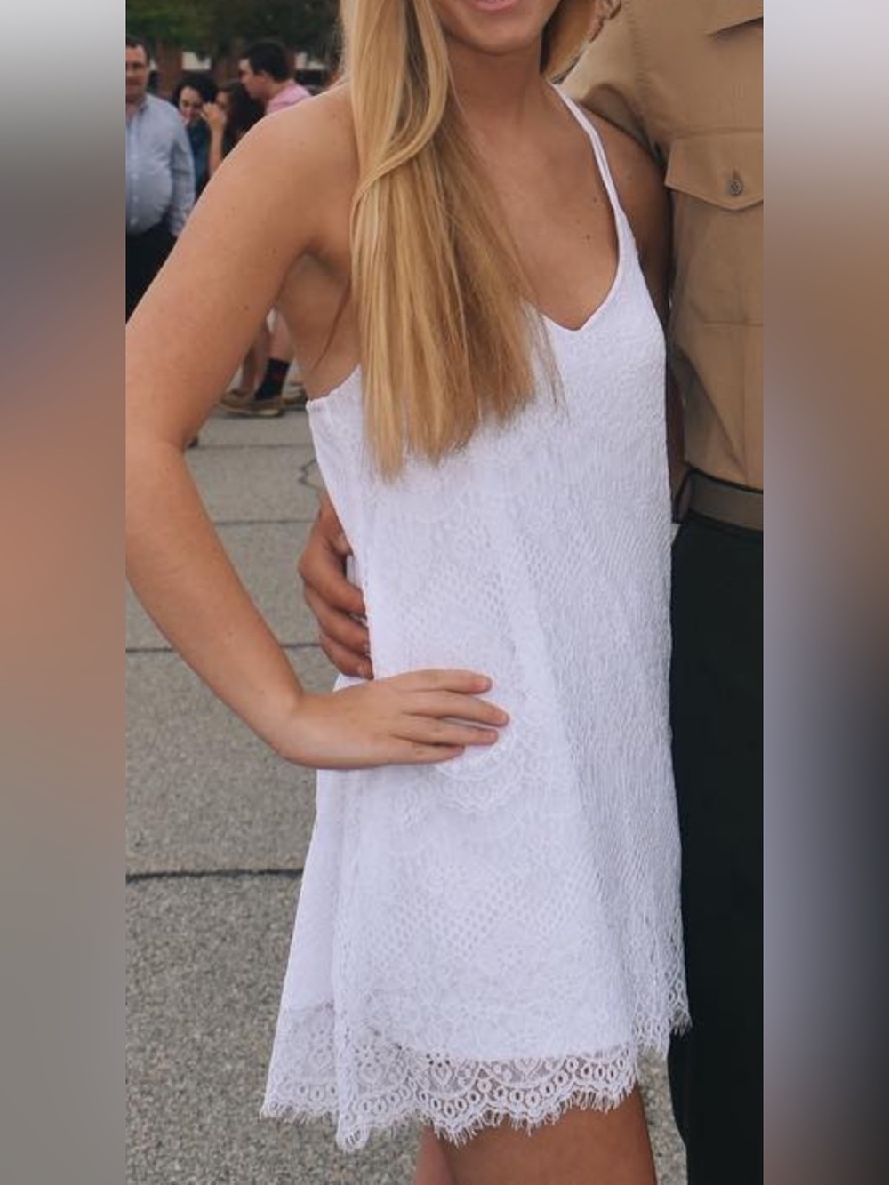 Women's White Lace Cami Dress Top